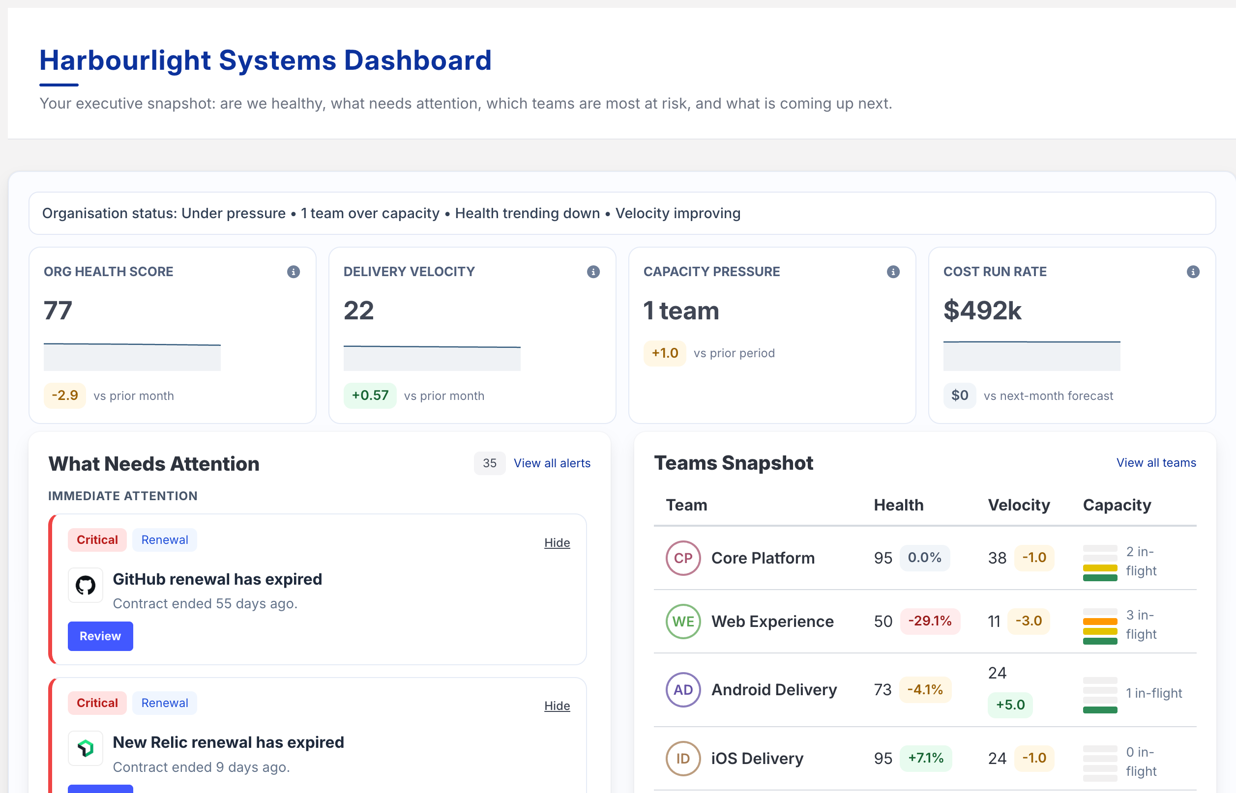 Pulse executive dashboard